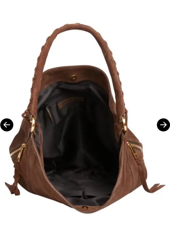 Rebecca Minkoff Brown Suede Hobo Bag with Braided Handle - Picture 3 of 6